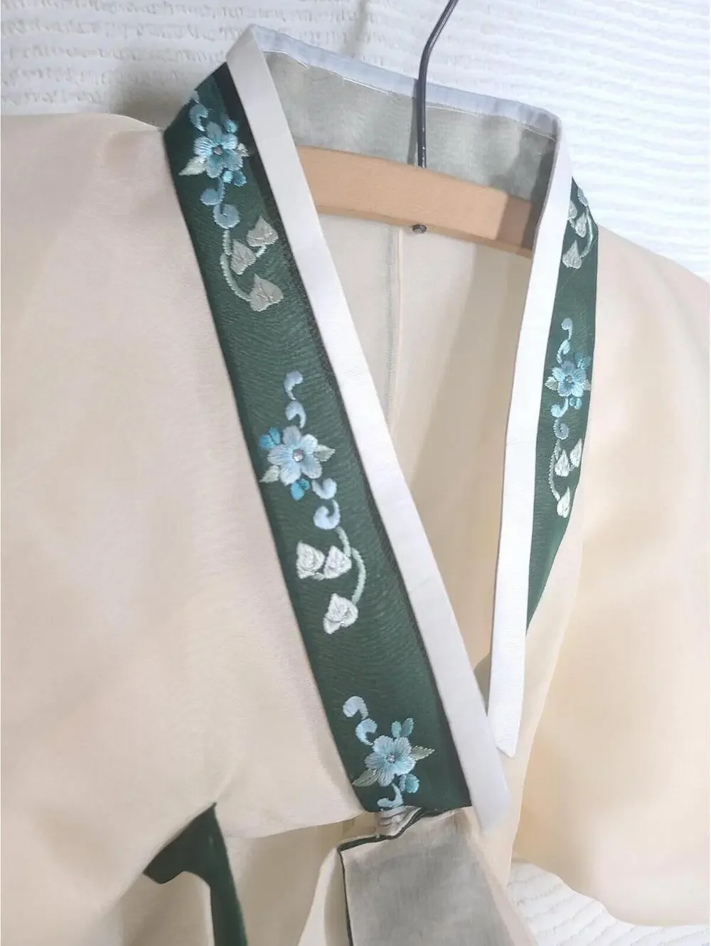 Vintage Chinese Hanfu Jacket Shirt Sheer Green Tan Hand Stitched Ooak 34"b Small - Picture 9 of 9